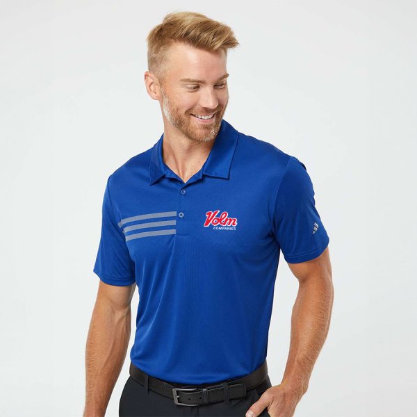 Mens Adidas 3 Stripe Polo - Image 4