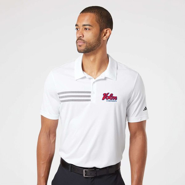 Mens Adidas 3 Stripe Polo - Image 5
