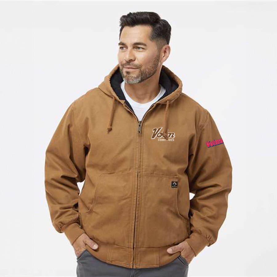 Mens DriDuck Cloth Hooded Jacket with Quilt Lining