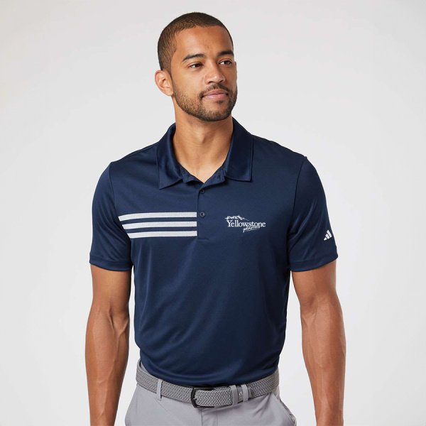 Mens Adidas 3 Stripe Polo - Image 6