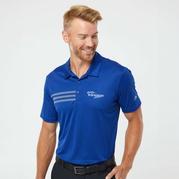 Mens Adidas 3 Stripe Polo - Image 8